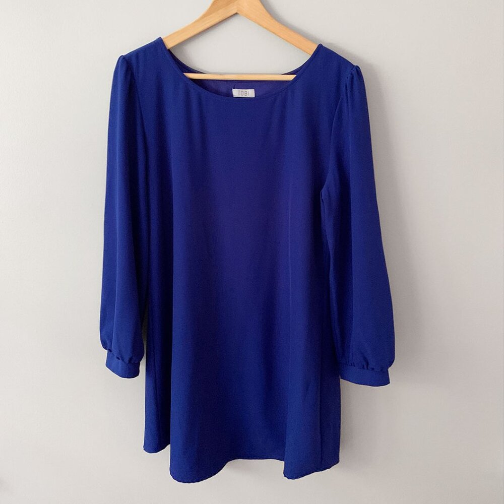Tobi Blue Long Sleeve Dress
